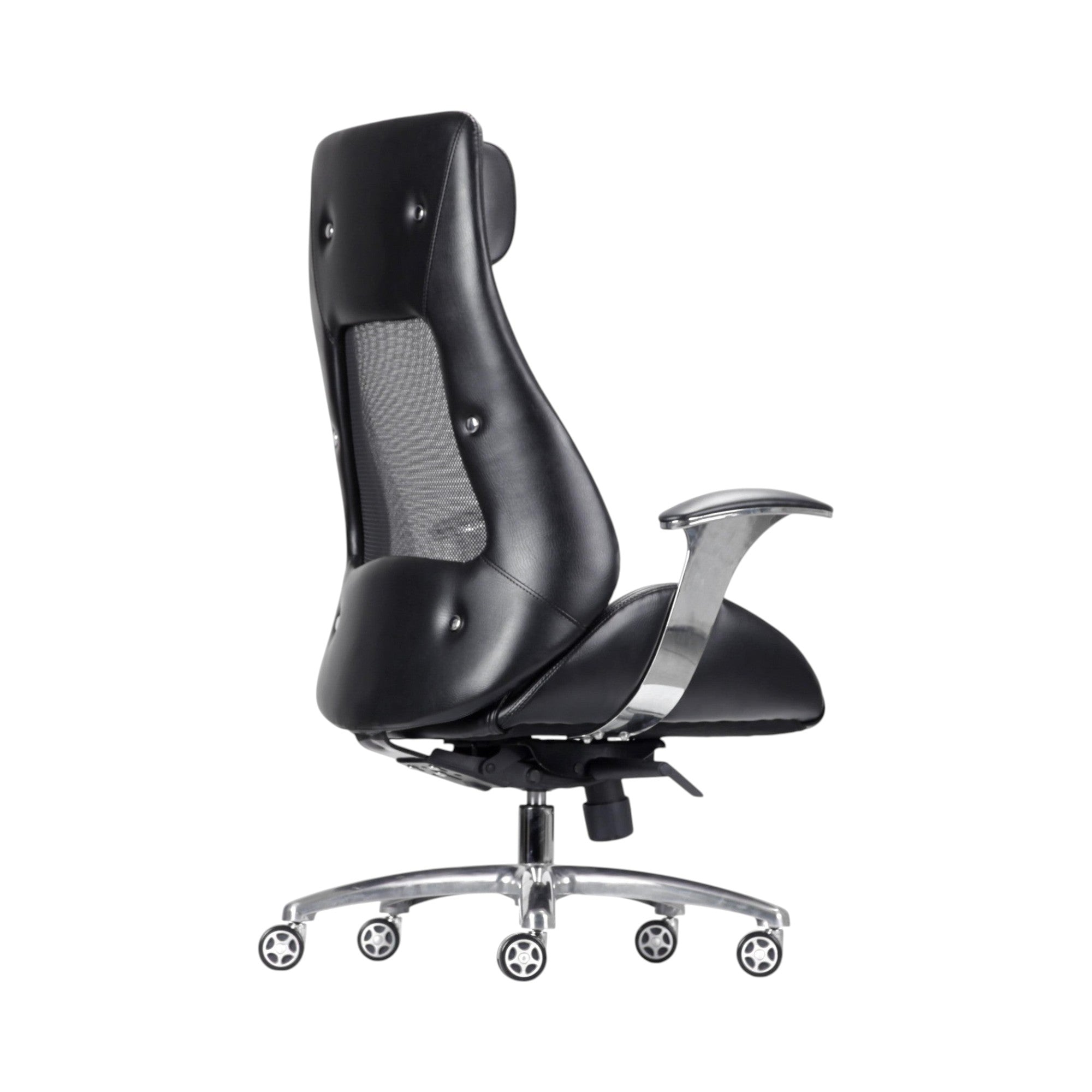 Xiaoyaozuo office chair black faux leather ergonomic executive chair with mesh back and padded headrest
