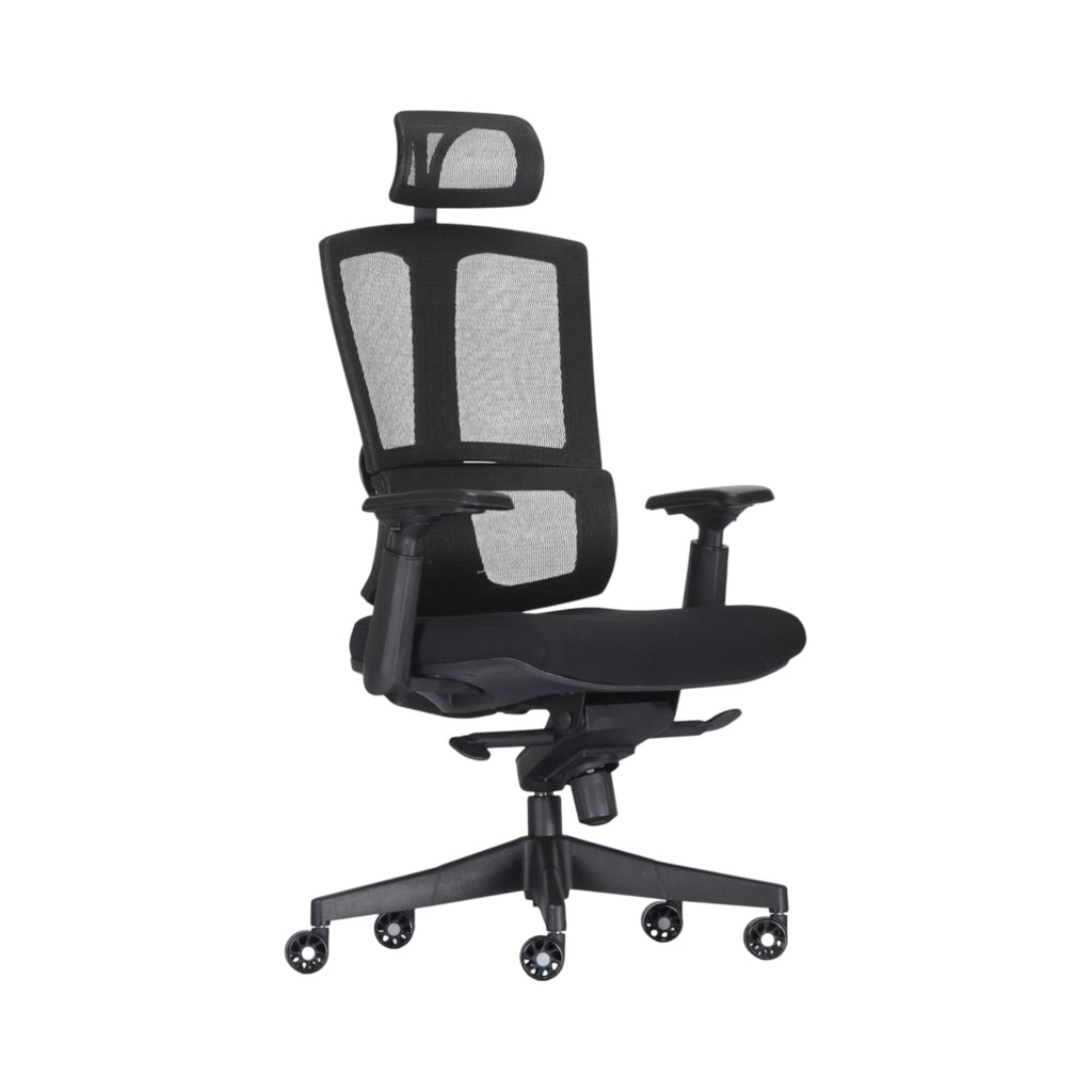 Xiaoyaozuo office chair black ergonomic mesh office chair with adjustable headrest and lumbar support.