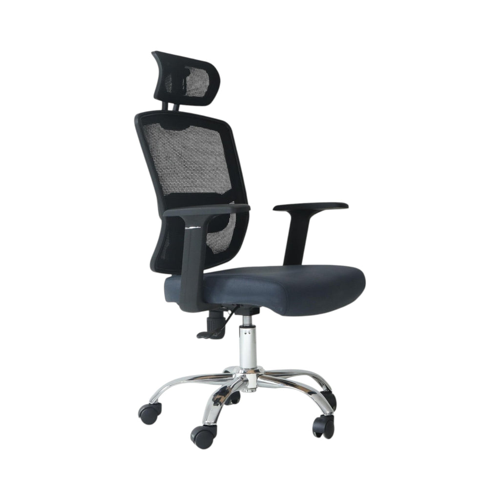 Xiaoyaozuo office chair black ergonomic mesh office chair with adjustable headrest and padded seat on casters