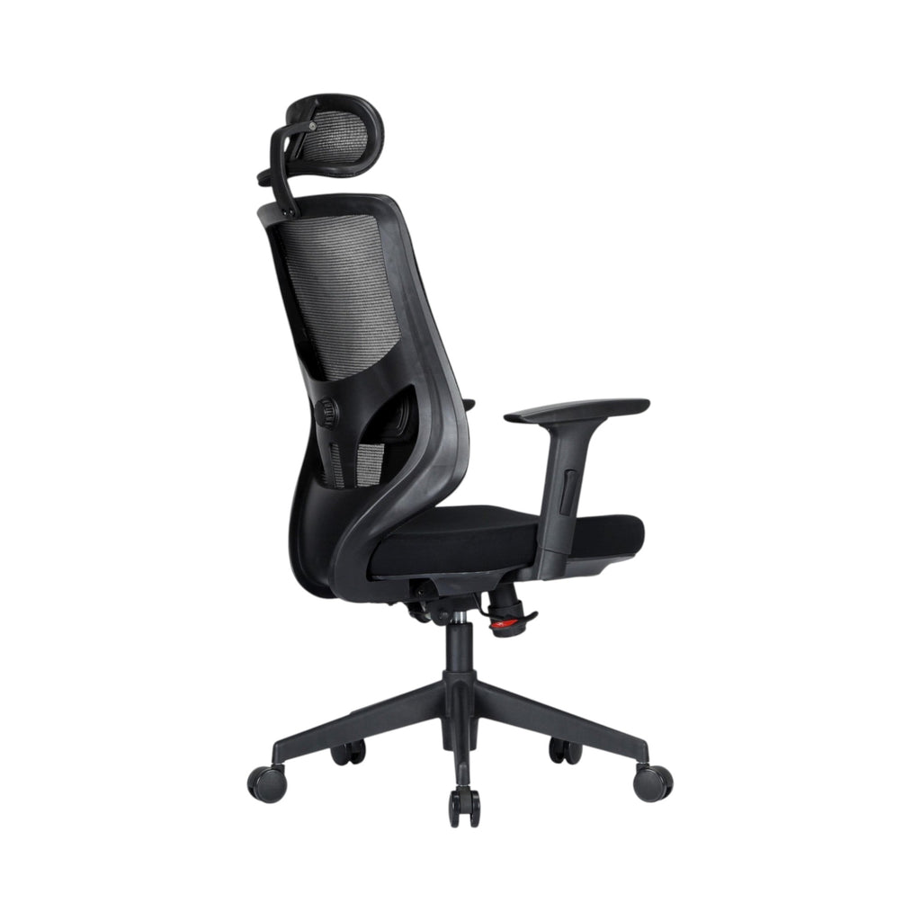 Xiaoyaozuo office chair black ergonomic mesh chair with adjustable headrest and padded seat on casters