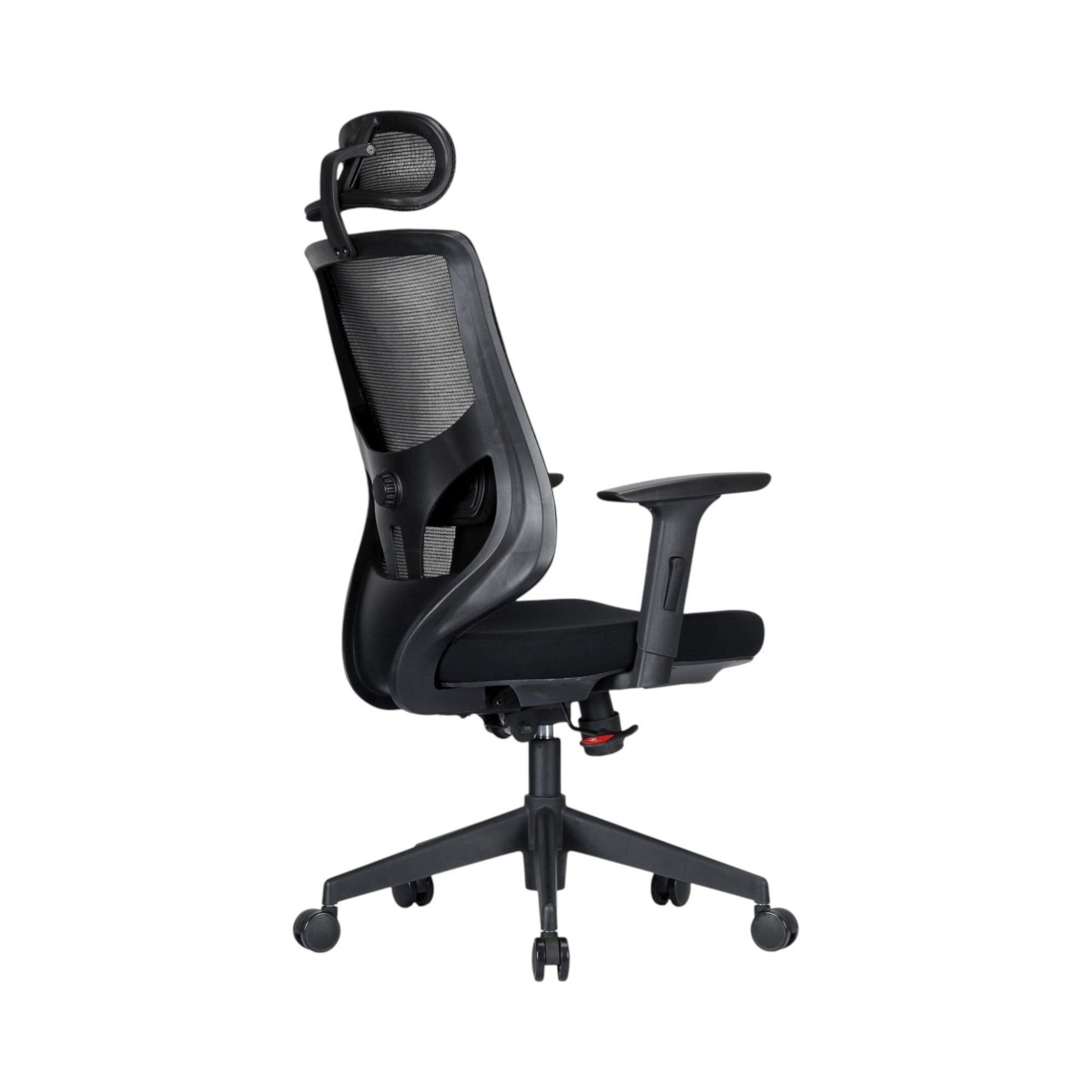 Xiaoyaozuo office chair black ergonomic mesh chair with adjustable headrest and padded seat on casters