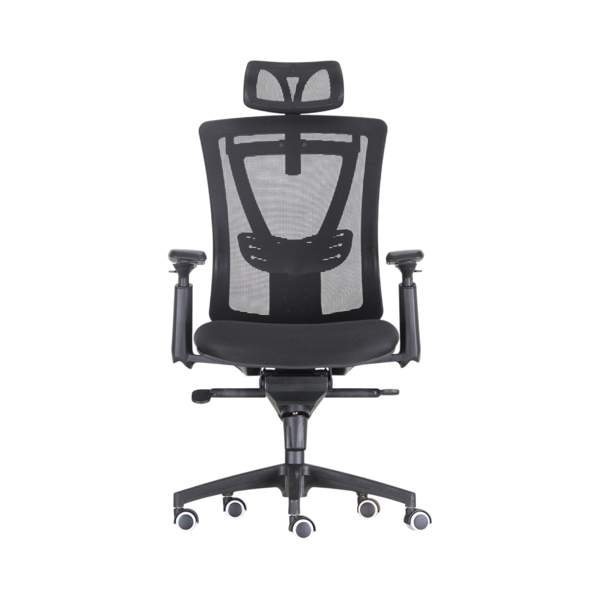 Xiaoyaozuo office chair black ergonomic mesh chair with adjustable headrest and lumbar support on casters.
