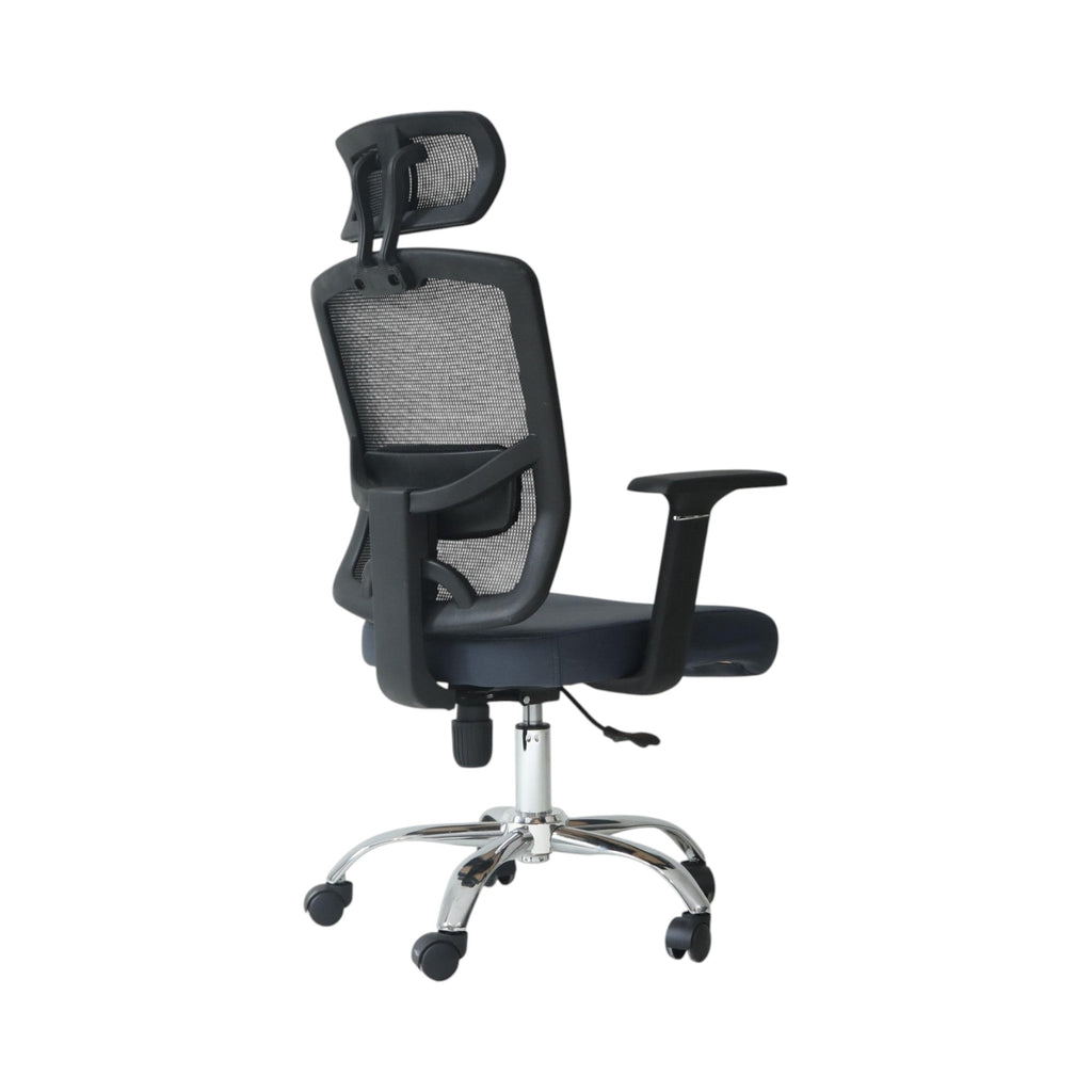 Xiaoyaozuo office chair black ergonomic mesh chair with adjustable headrest and padded seat on casters