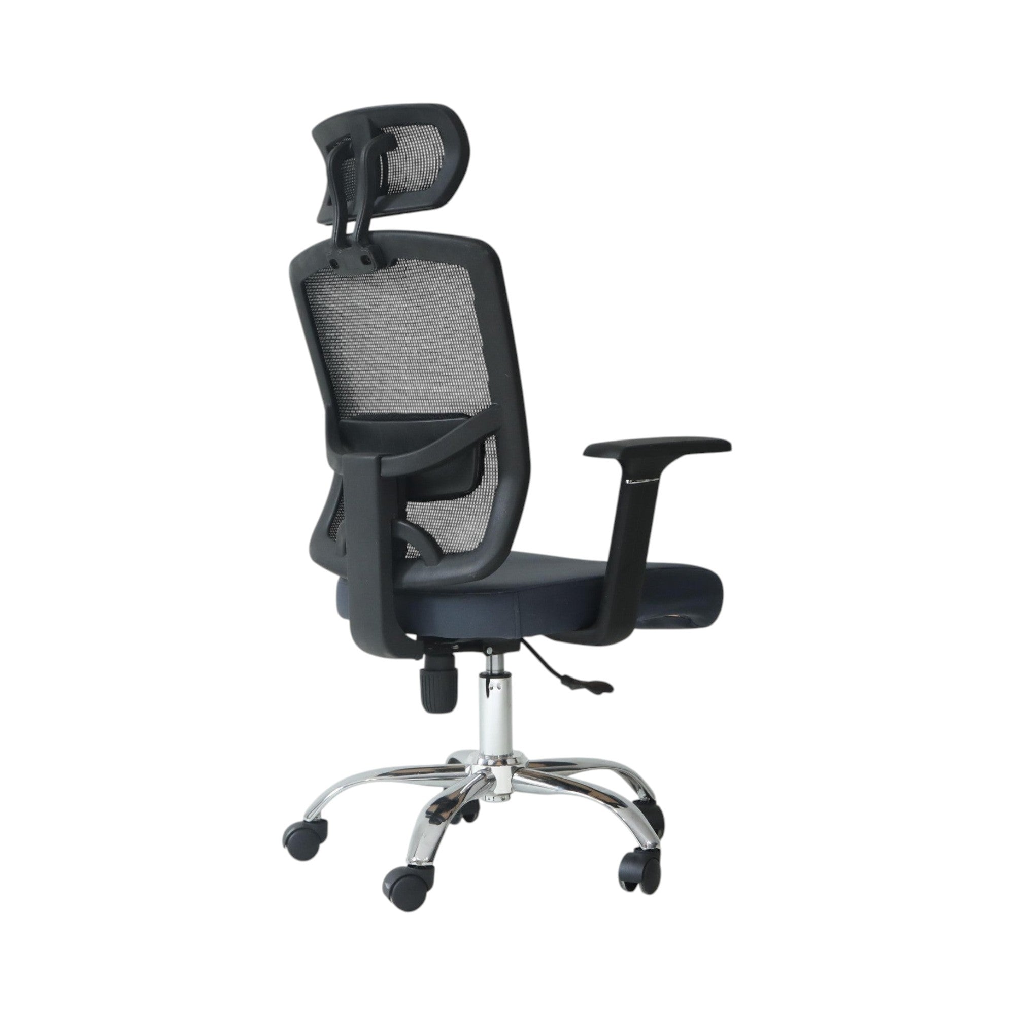 Xiaoyaozuo office chair black ergonomic mesh chair with adjustable headrest and padded seat on casters