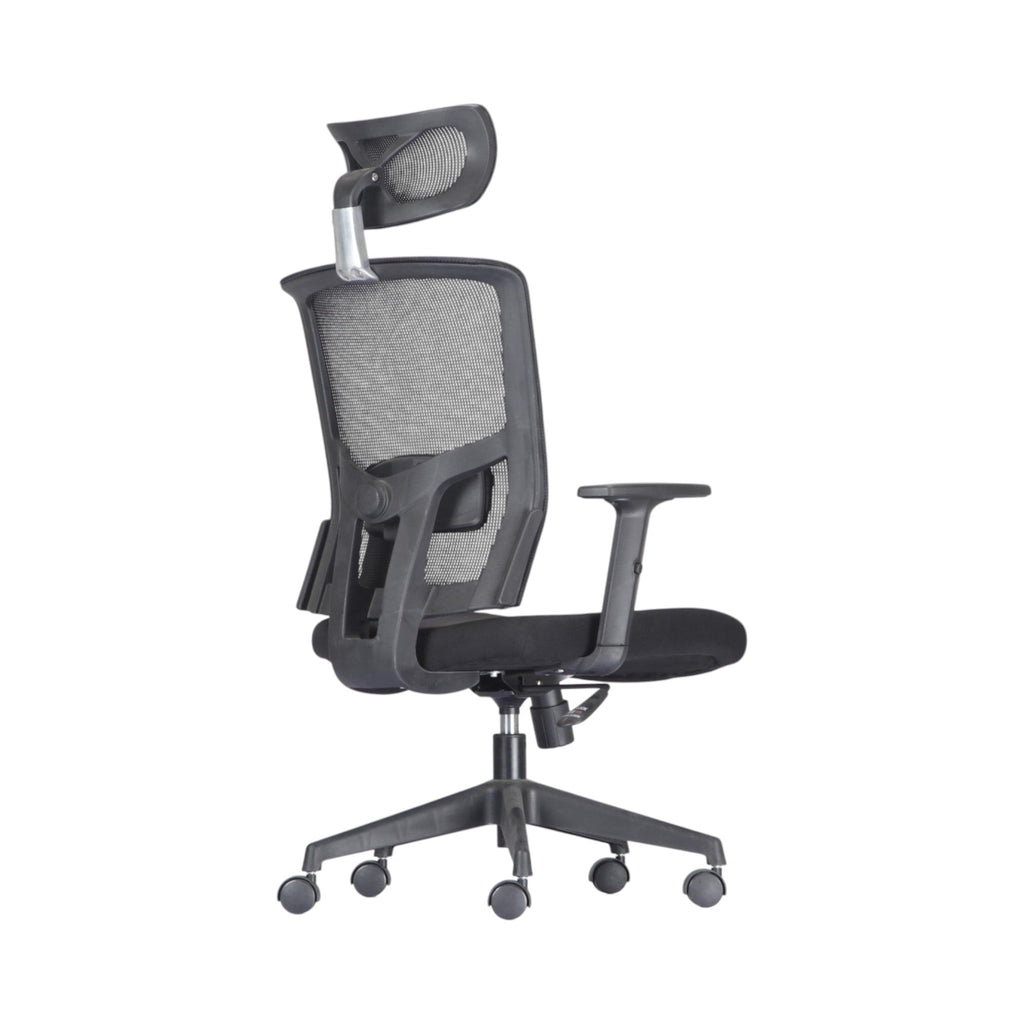Xiaoyaozuo office chair black ergonomic mesh office chair with adjustable headrest and padded seat on casters.