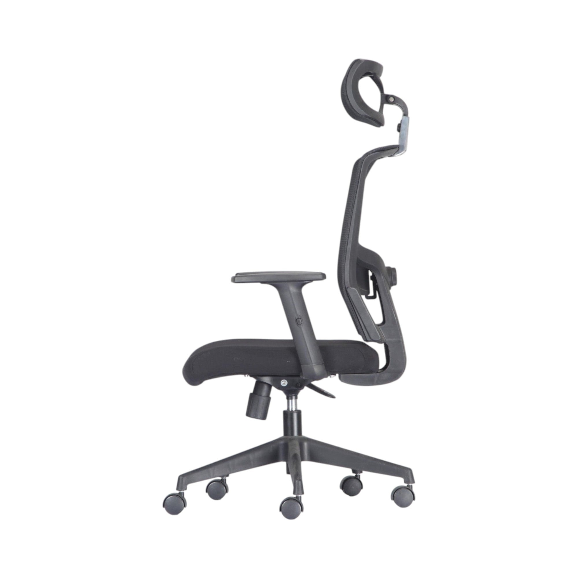 Xiaoyaozuo office chair black ergonomic mesh office chair with adjustable headrest and padded seat on casters