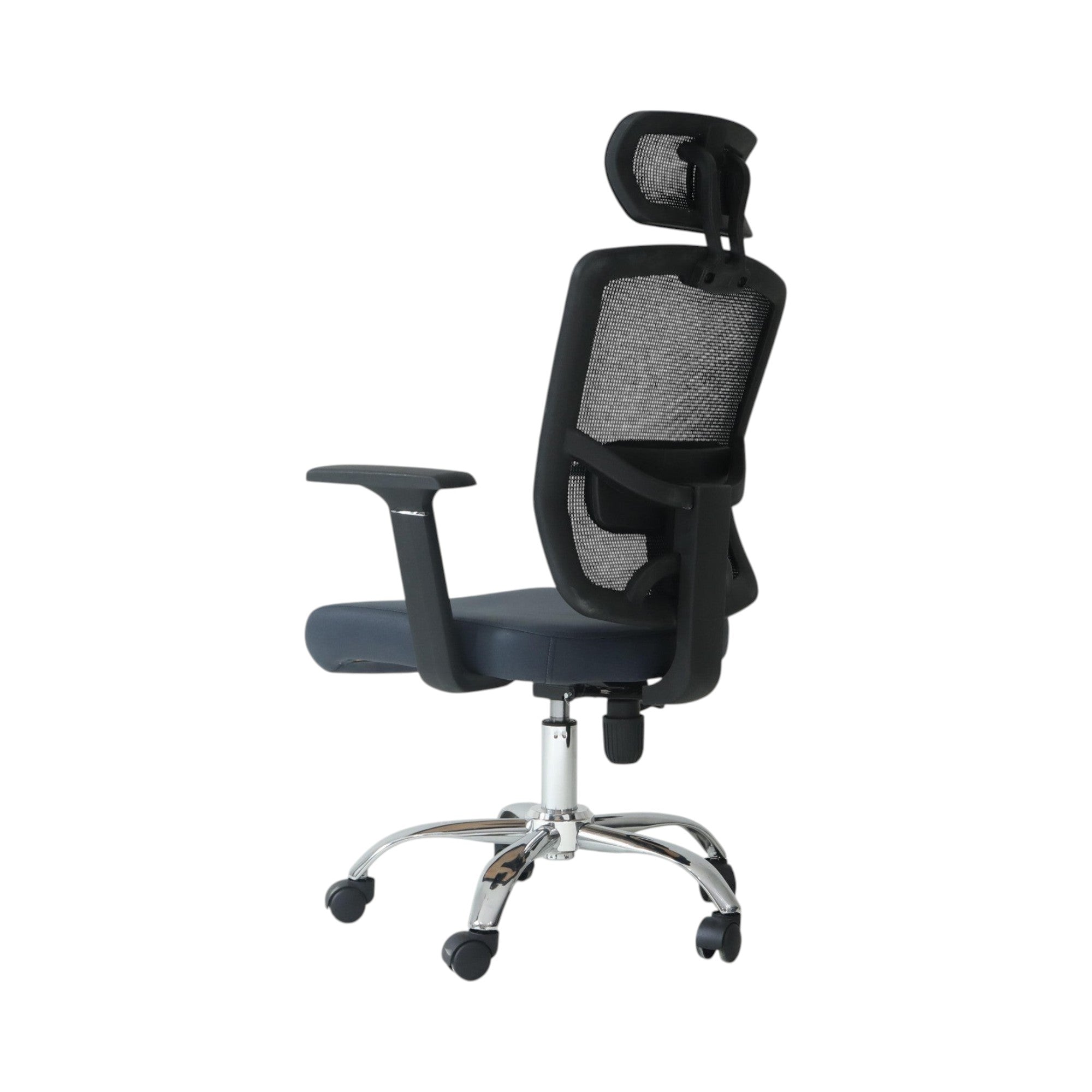 Xiaoyaozuo office chair black ergonomic mesh office chair with adjustable headrest and padded seat on casters