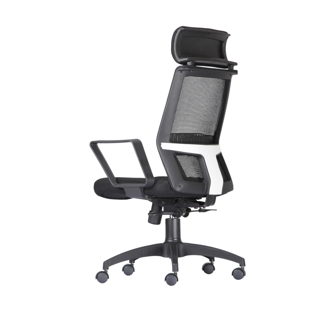 Xiaoyaozuo office chair black ergonomic mesh chair with adjustable headrest and lumbar support, ideal for home office.