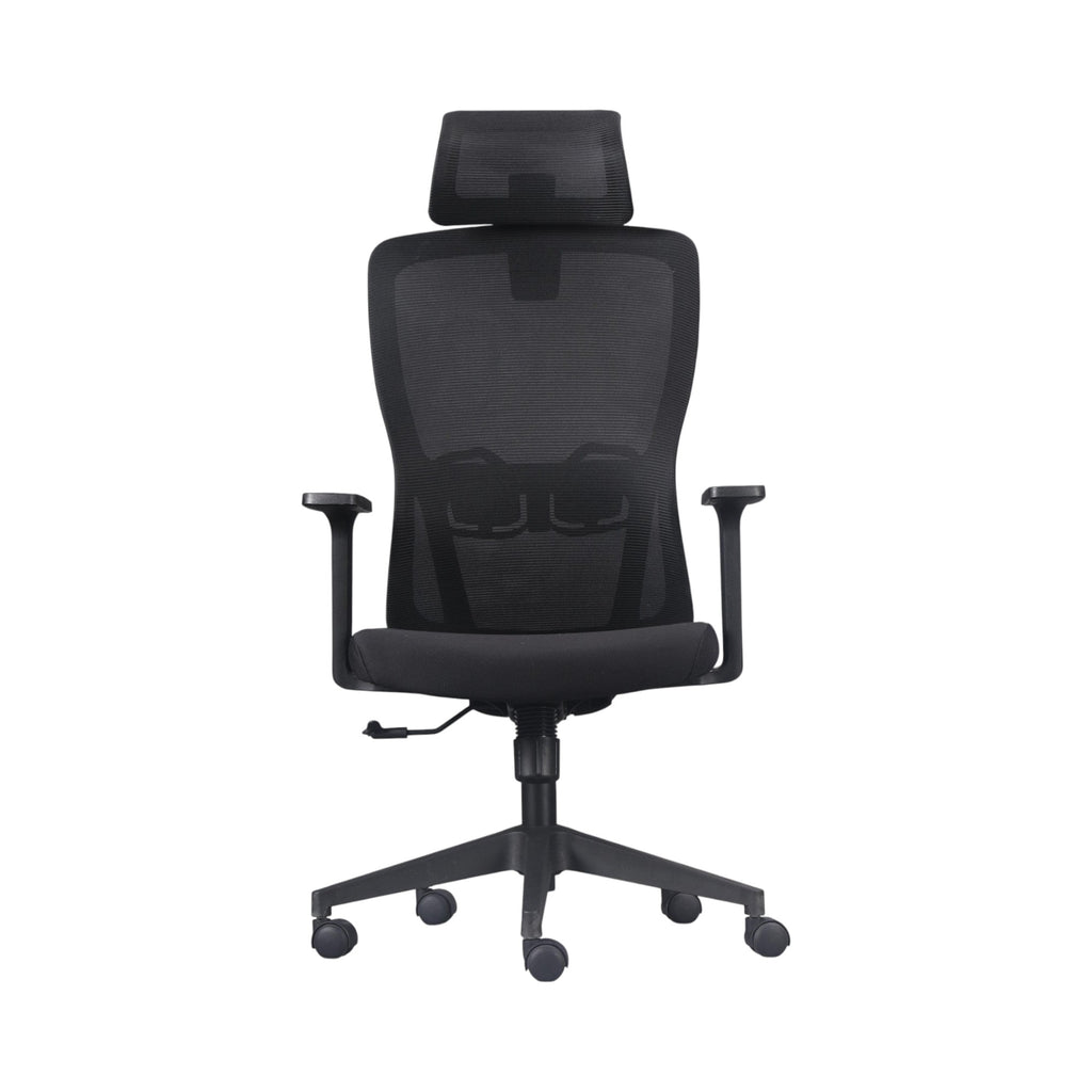 Xiaoyaozuo office chair black ergonomic mesh chair with adjustable headrest and padded seat, ideal for home office.