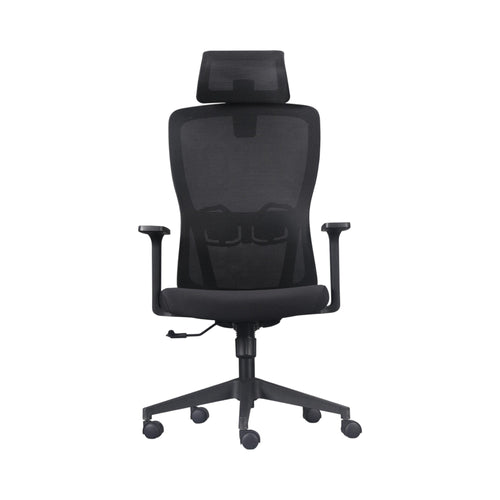 Xiaoyaozuo office chair black ergonomic mesh chair with adjustable headrest and padded seat, ideal for home office.