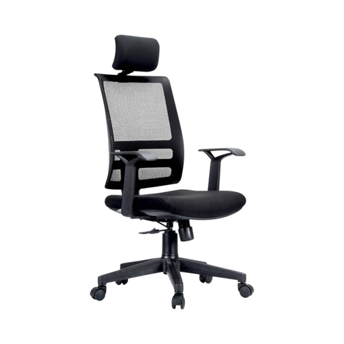 Xiaoyaozuo office chair black ergonomic mesh chair with adjustable headrest and padded seat on casters