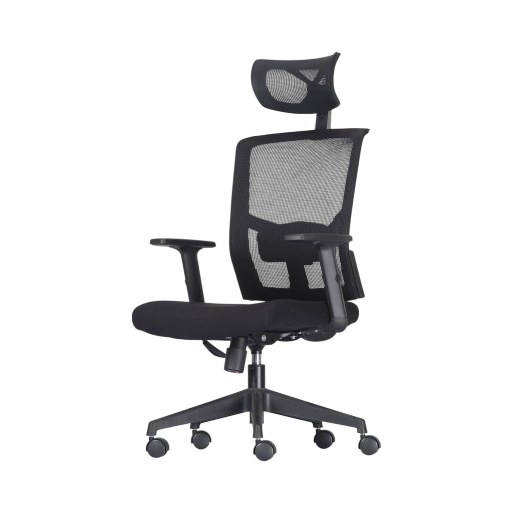 Xiaoyaozuo office chair black ergonomic mesh chair with adjustable headrest and padded seat.