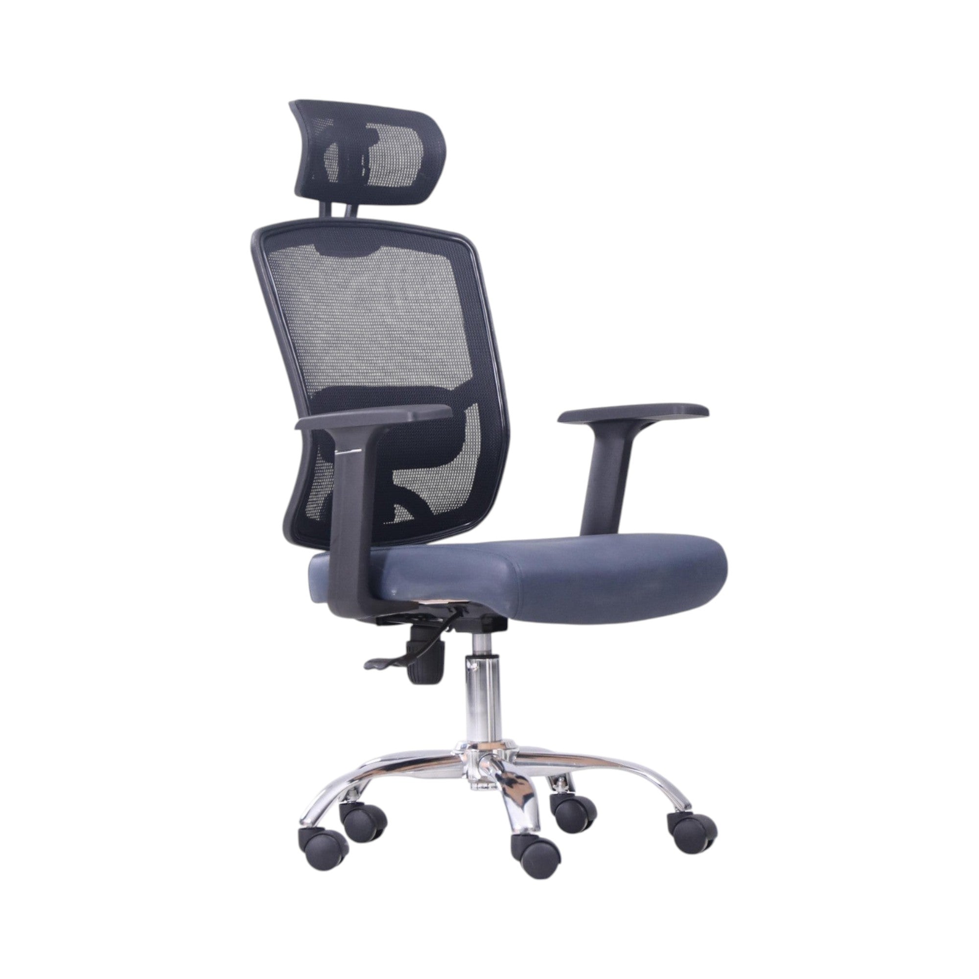 Xiaoyaozuo office chair: black ergonomic mesh office chair with adjustable headrest, padded seat, and chrome base with casters.