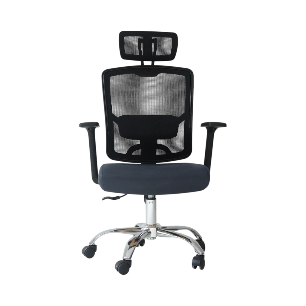 Xiaoyaozuo office chair black ergonomic mesh office chair with adjustable headrest and padded seat on casters