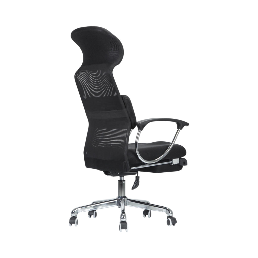 Xiaoyaozuo office chair black ergonomic mesh high back chair with adjustable headrest and chrome base.