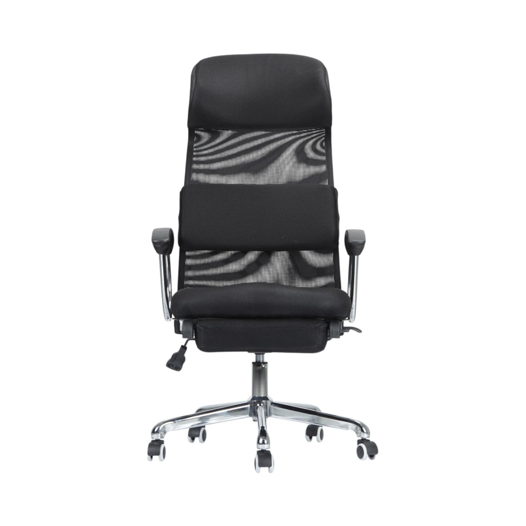 Xiaoyaozuo office chair black ergonomic mesh high back chair with adjustable headrest and lumbar support on chrome base.