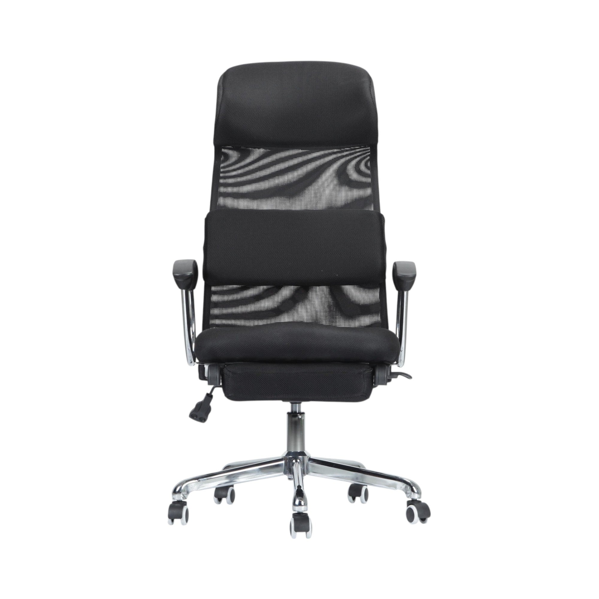 Xiaoyaozuo office chair black ergonomic mesh high back chair with adjustable headrest and lumbar support on chrome base.