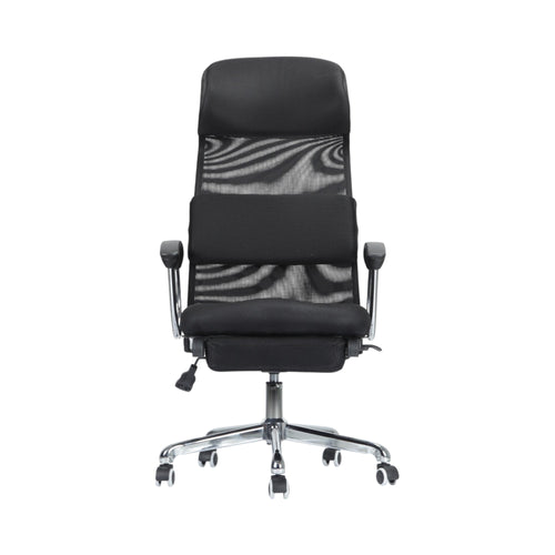 Xiaoyaozuo office chair black ergonomic mesh high back chair with adjustable headrest and lumbar support on chrome base.
