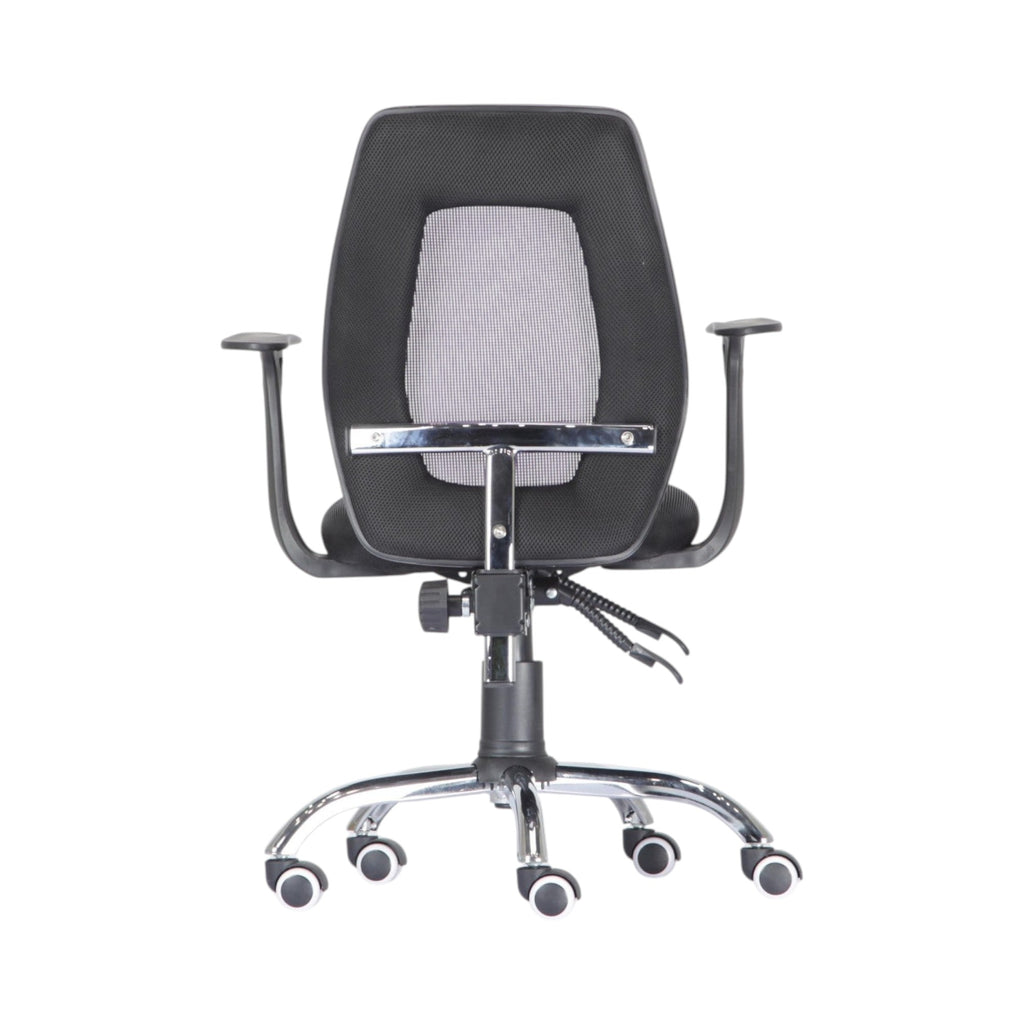 Xiaoyaozuo office chair: Black ergonomic mesh office chair with purple back panel and padded seat, adjustable armrests, and chrome base with wheels.