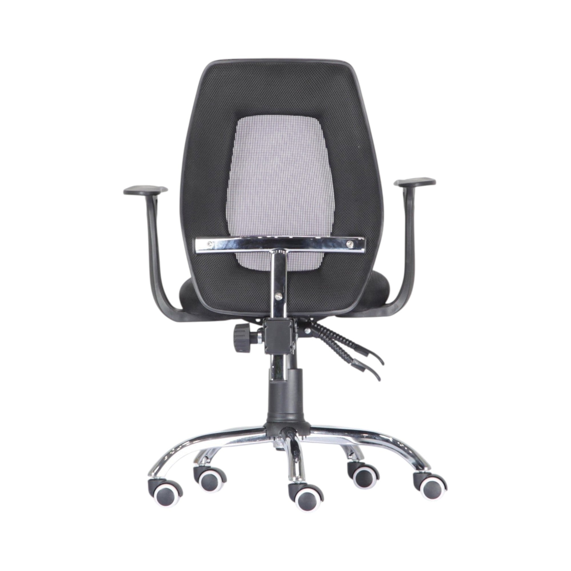 Xiaoyaozuo office chair: Black ergonomic mesh office chair with purple back panel and padded seat, adjustable armrests, and chrome base with wheels.