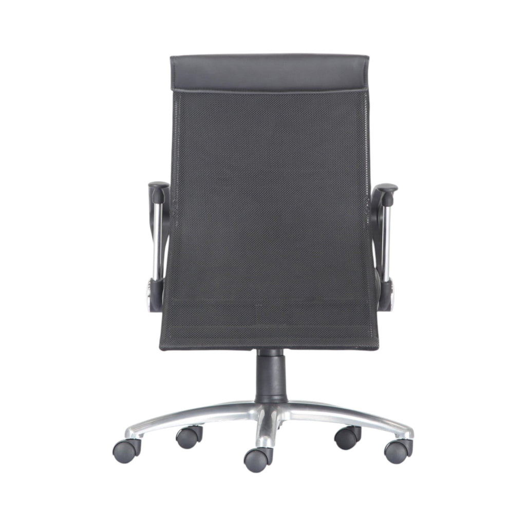 Xiaoyaozuo office chair black mesh executive chair with padded armrests and chrome base