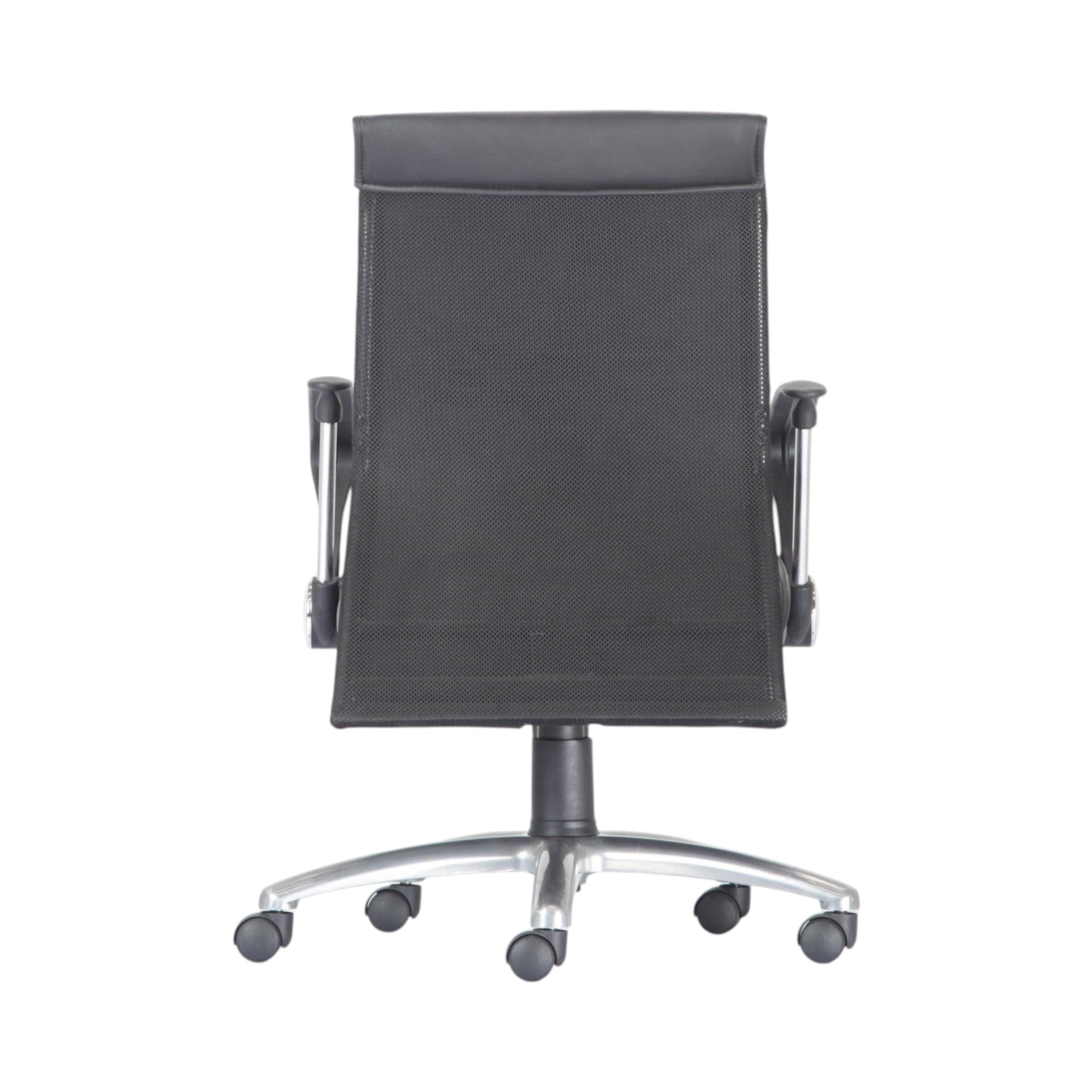 Xiaoyaozuo office chair black mesh executive chair with padded armrests and chrome base