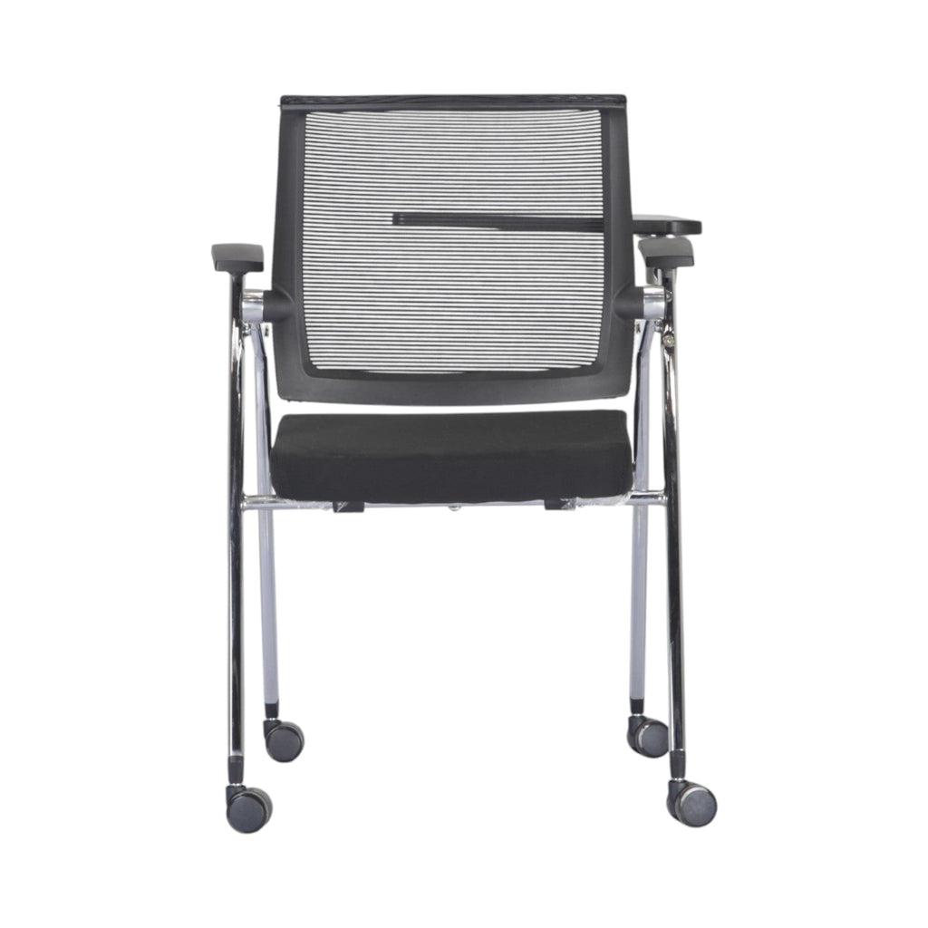 Xiaoyaozuo office chair black mesh training chair with writing tablet and casters