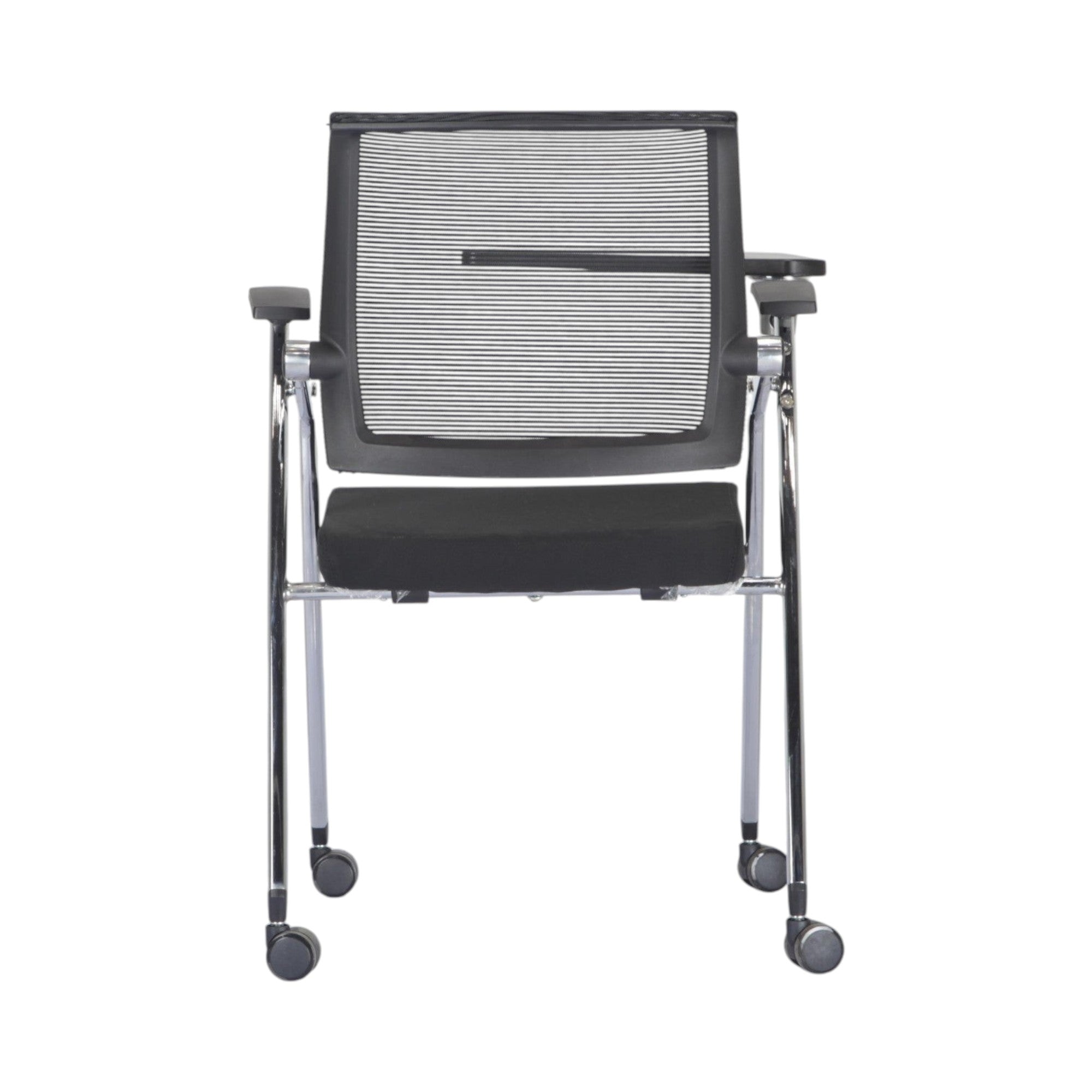 Xiaoyaozuo office chair black mesh training chair with writing tablet and casters