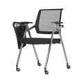 Xiaoyaozuo office chair black mesh training chair with flip-up writing tablet and casters