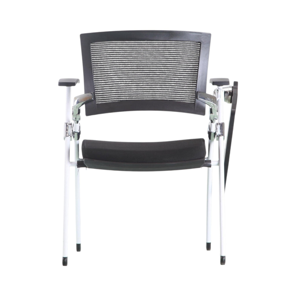 Xiaoyaozuo office chair black mesh training chair with flip-up writing tablet and metal frame