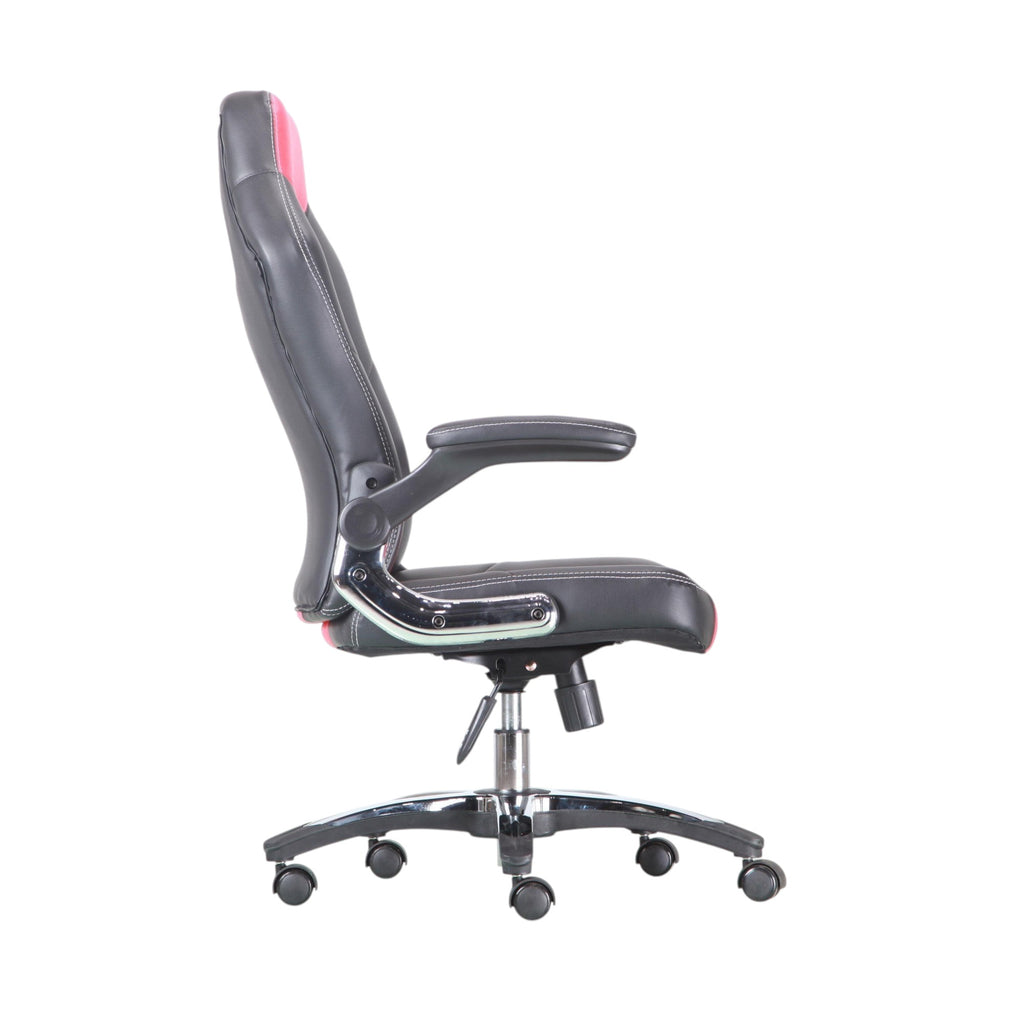 Xiaoyaozuo office chair: black and red ergonomic racing style PU leather office chair with adjustable armrests and lumbar support.
