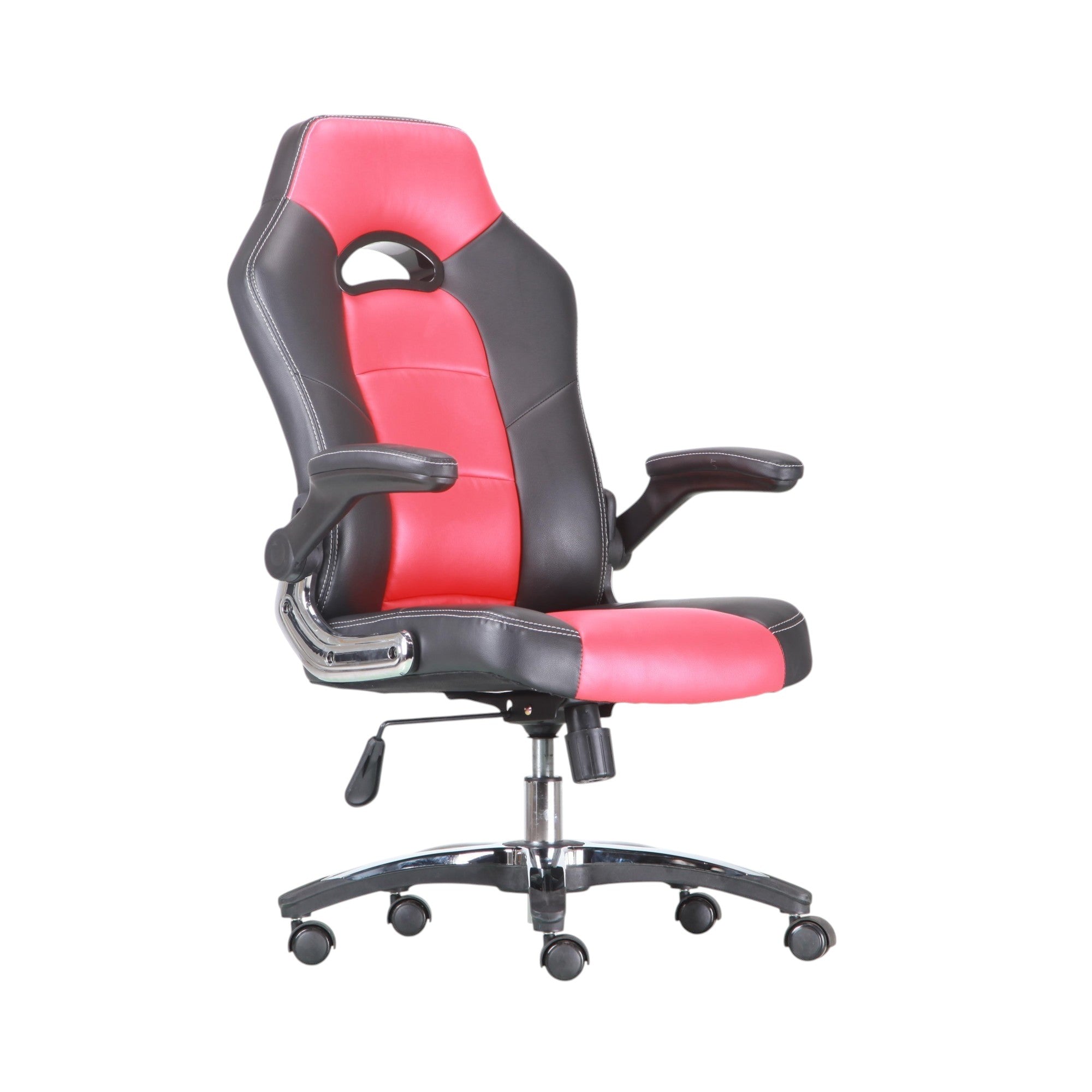Xiaoyaozuo office chair: Ergonomic black and red PU leather racing style office chair with adjustable armrests and lumbar support.