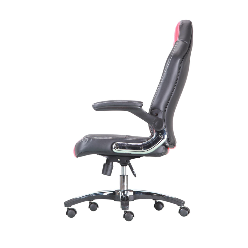 Xiaoyaozuo office chair: black and red ergonomic racing style PU leather office chair with adjustable armrests and lumbar support.