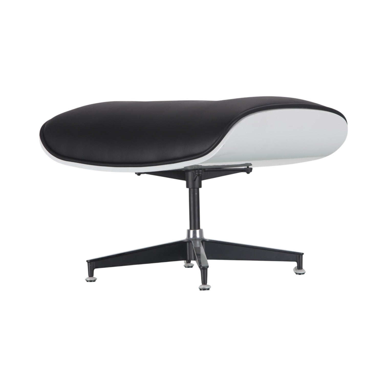 Xiaoyaozuo office chair executive lounge chair with black leather seat and white shell on swivel base
