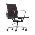 Xiaoyaozuo office chair brown faux leather executive chair with chrome armrests and five-wheel base.