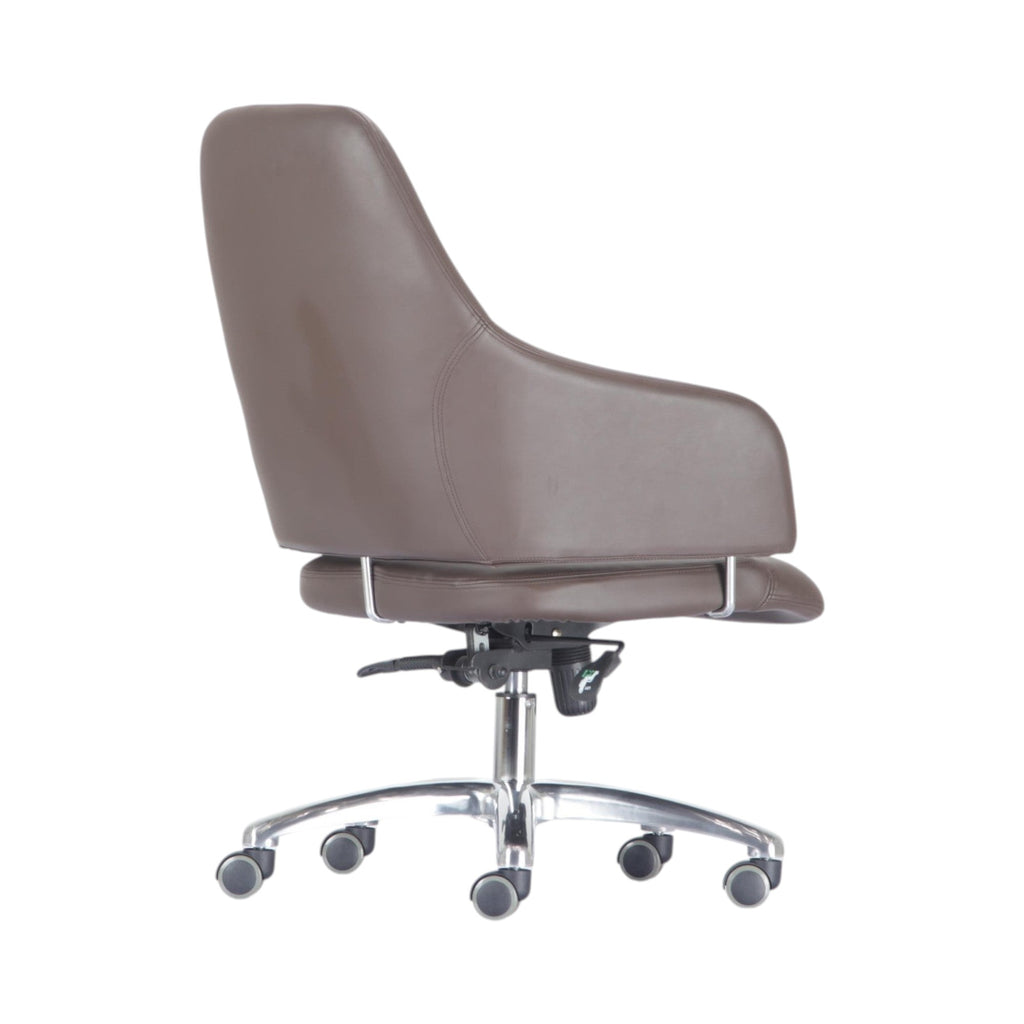 Xiaoyaozuo office chair brown faux leather executive office chair with armrests and casters