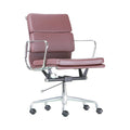 Xiaoyaozuo office chair executive chair in burgundy faux leather with polished chrome accents and lumbar support.