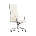 Xiaoyaozuo office chair executive high back chair in cream faux leather with chrome frame and quilted seat.