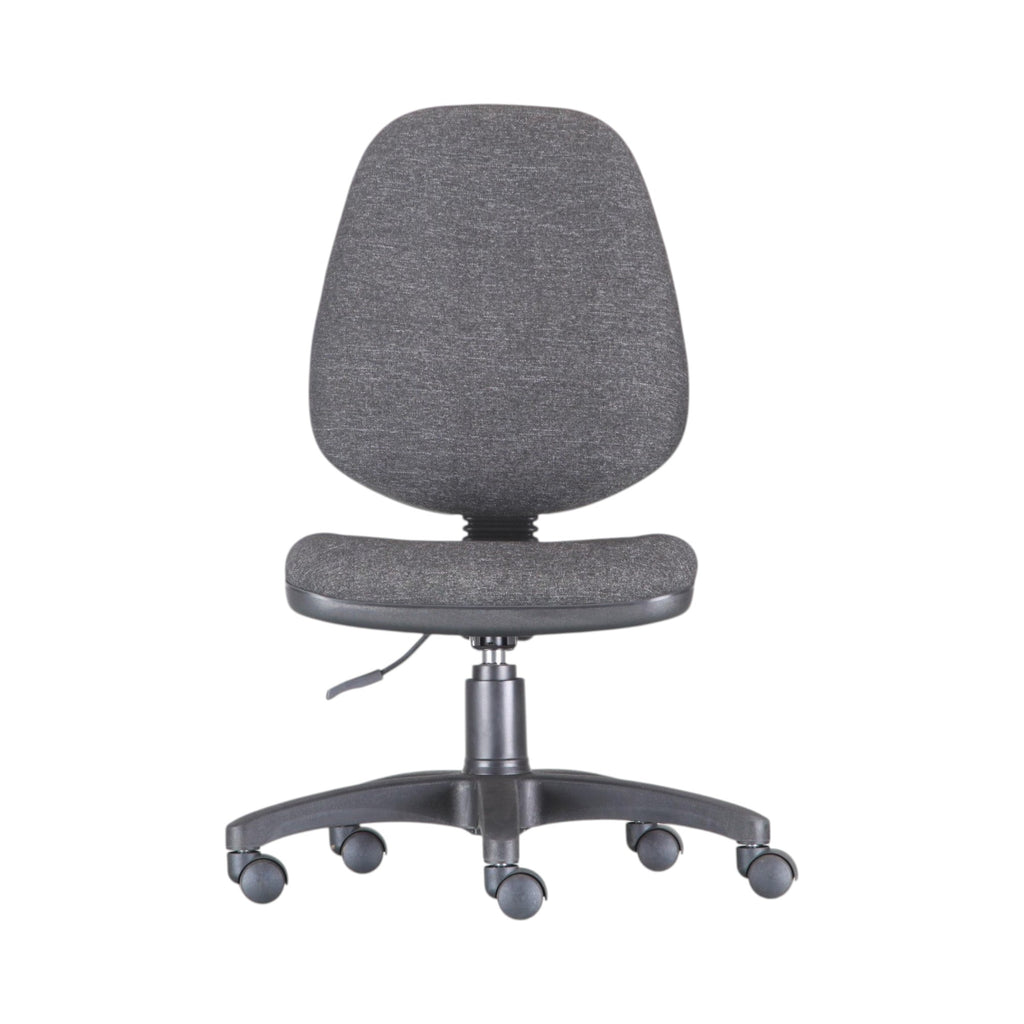 Xiaoyaozuo office chair: dark grey fabric ergonomic task chair with adjustable height and five-star base with casters.