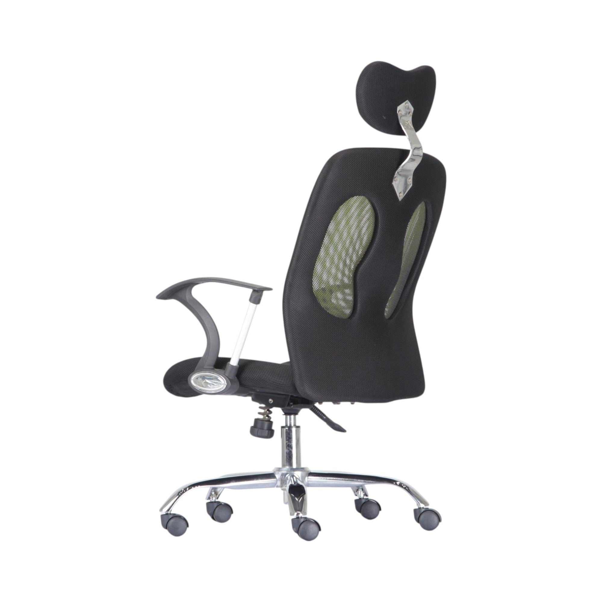 Xiaoyaozuo office chair: Black ergonomic mesh office chair with adjustable headrest and lime green accents. Features padded seat and smooth-rolling casters.