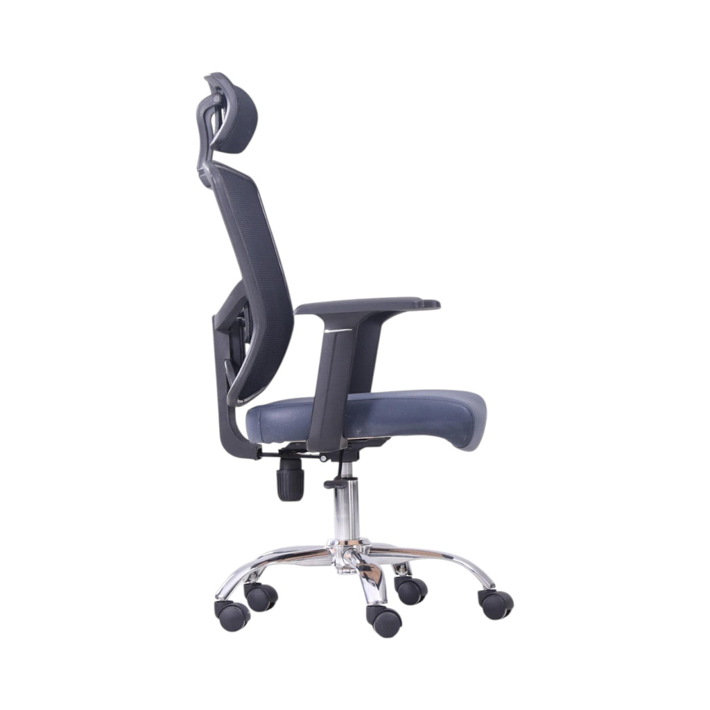 Xiaoyaozuo office chair: ergonomic mesh office chair with adjustable headrest and padded seat in dark grey.