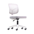 Xiaoyaozuo office chair: Ergonomic grey fabric seat and white mesh back office chair with adjustable height and casters.