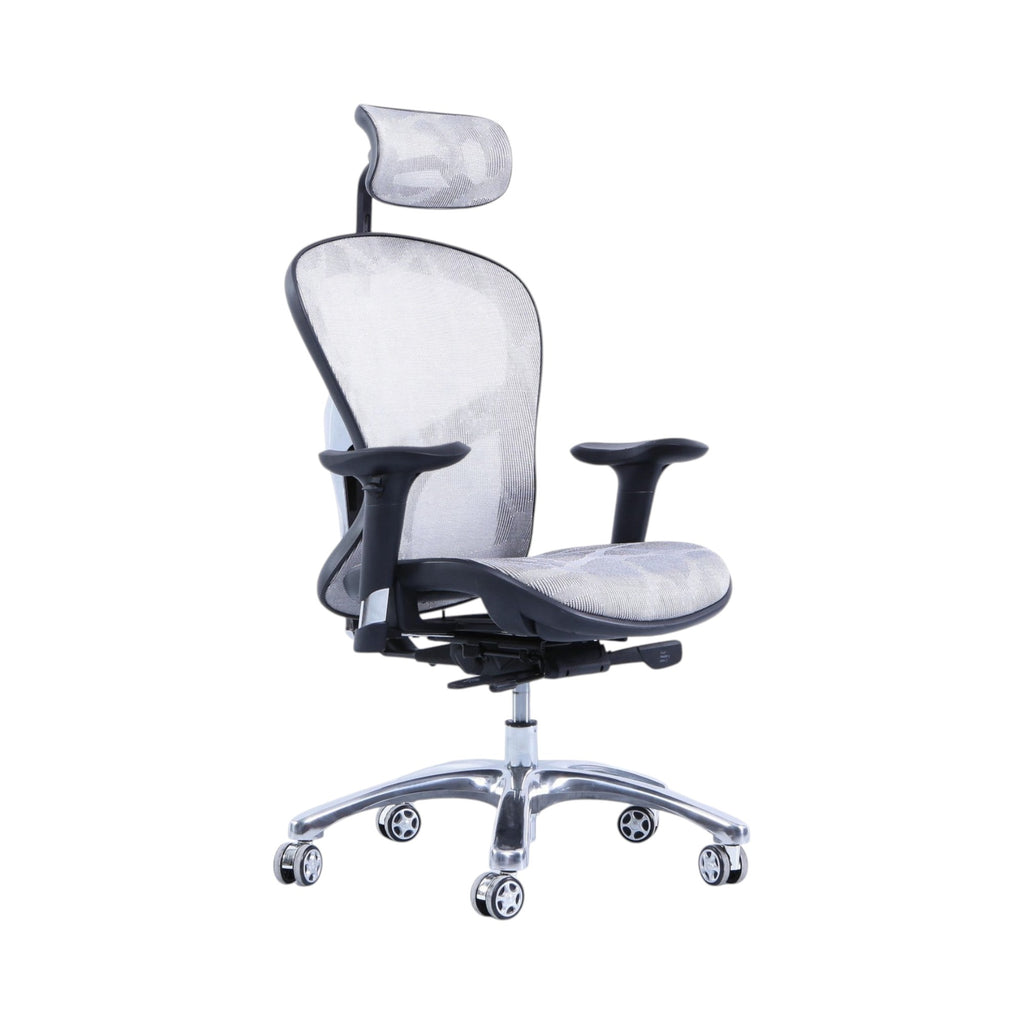 Xiaoyaozuo office chair: Ergonomic mesh office chair with adjustable headrest and lumbar support in grey and black.