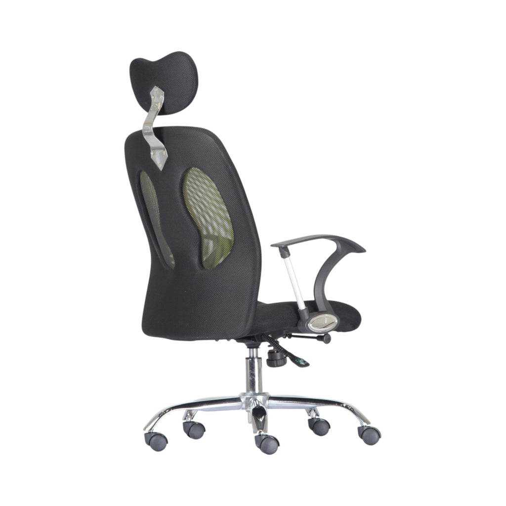 Xiaoyaozuo office chair black ergonomic mesh chair with adjustable headrest and lime green accents.