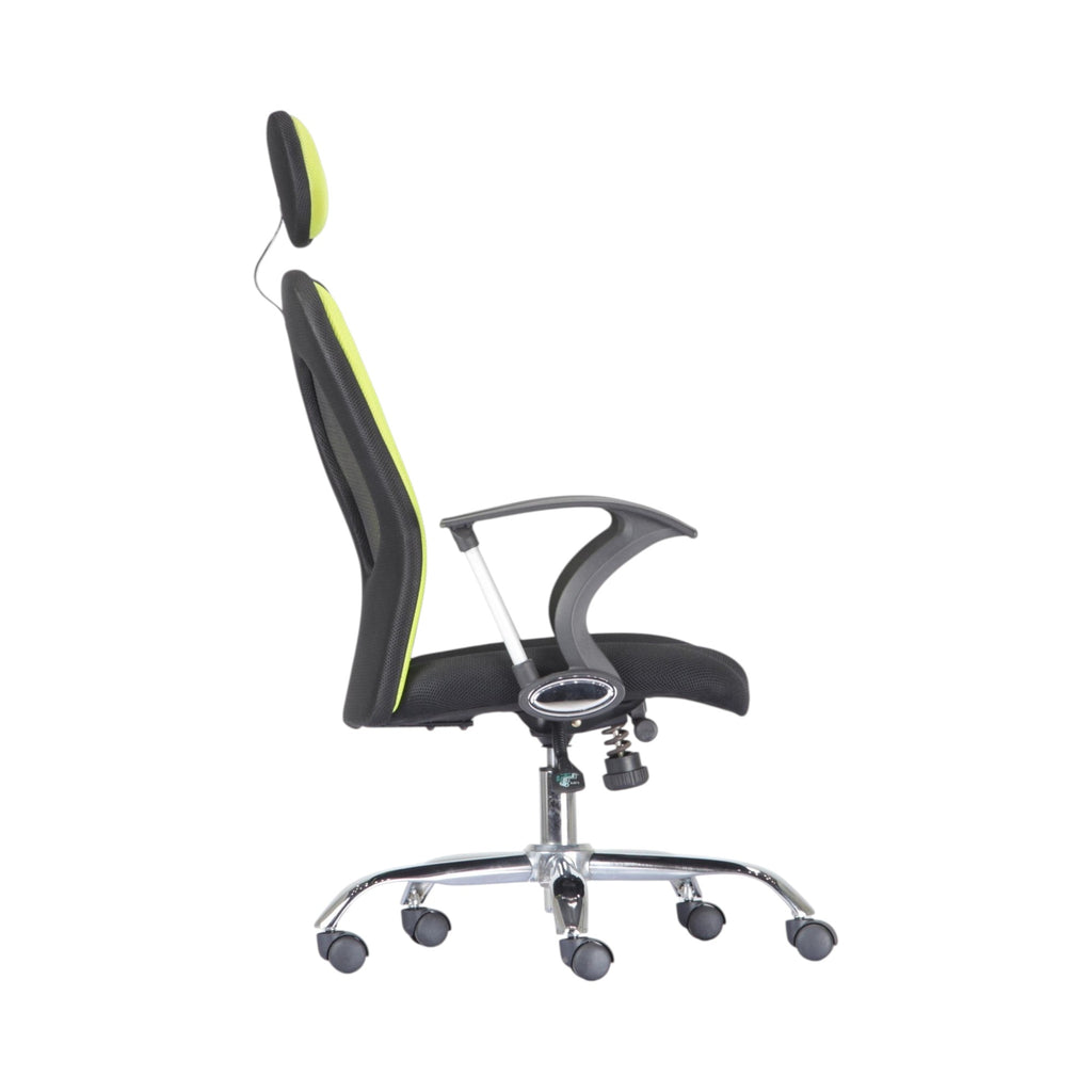 Xiaoyaozuo office chair: ergonomic mesh office chair in lime green and black with adjustable headrest and armrests.