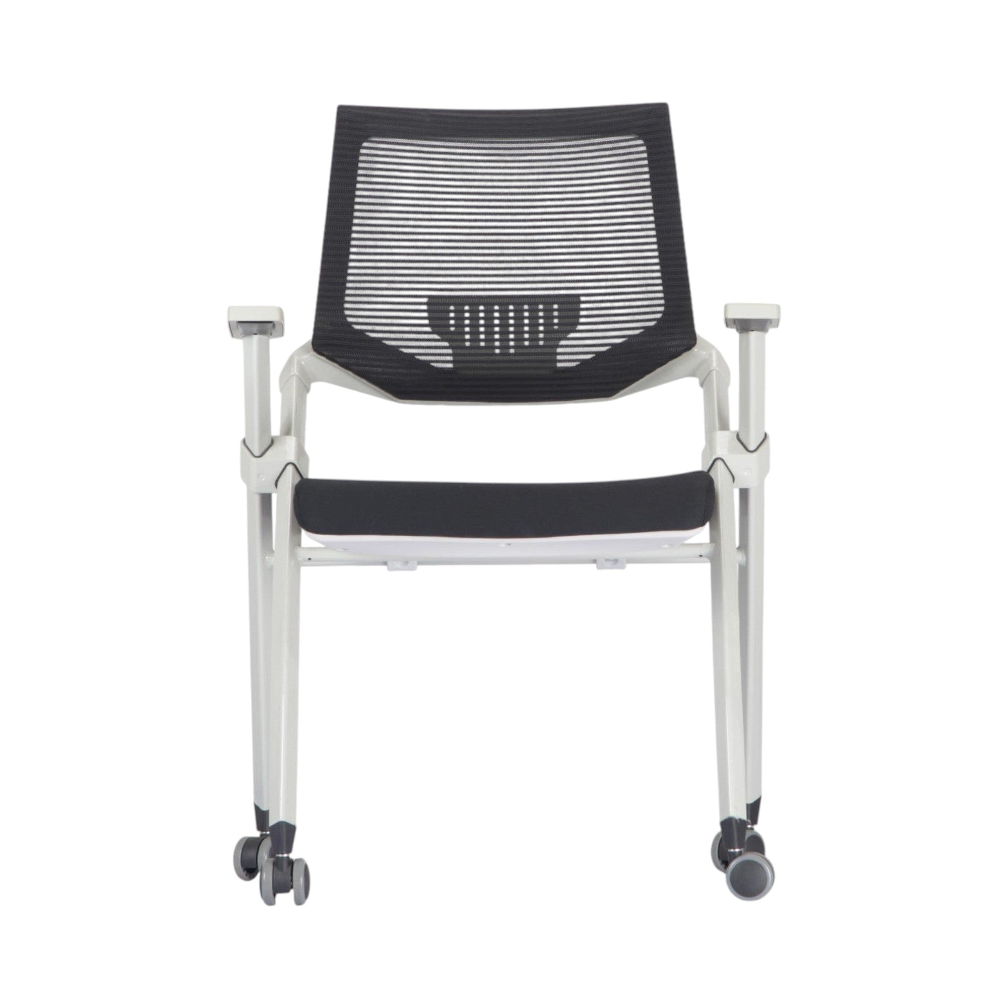 Xiaoyaozuo office chair: modern white frame ergonomic mesh back chair with black padded seat and wheels.