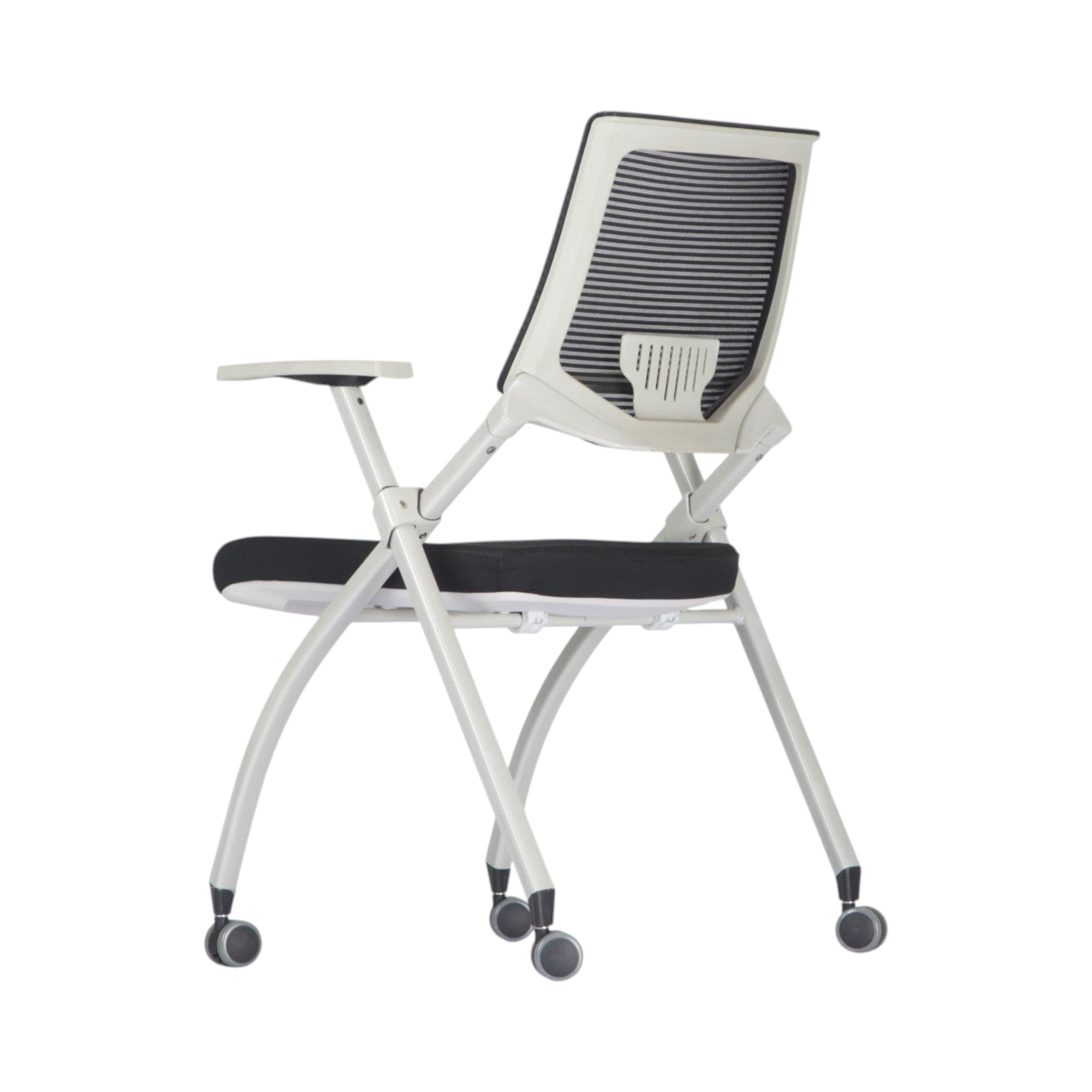 Xiaoyaozuo office chair: Modern white and black ergonomic mesh back chair with wheels and padded seat.