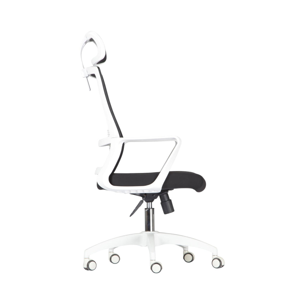 Xiaoyaozuo office chair ergonomic mesh chair with adjustable headrest and lumbar support in white and black