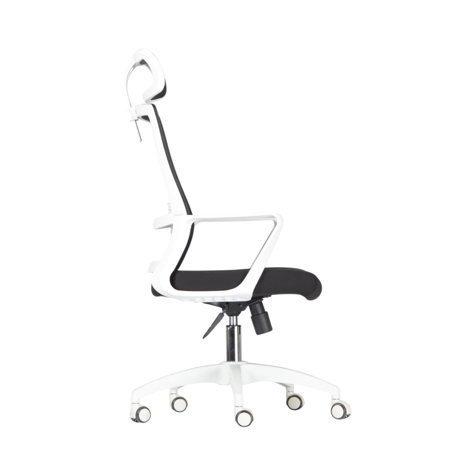 Xiaoyaozuo office chair ergonomic mesh chair with adjustable headrest and lumbar support in white and black