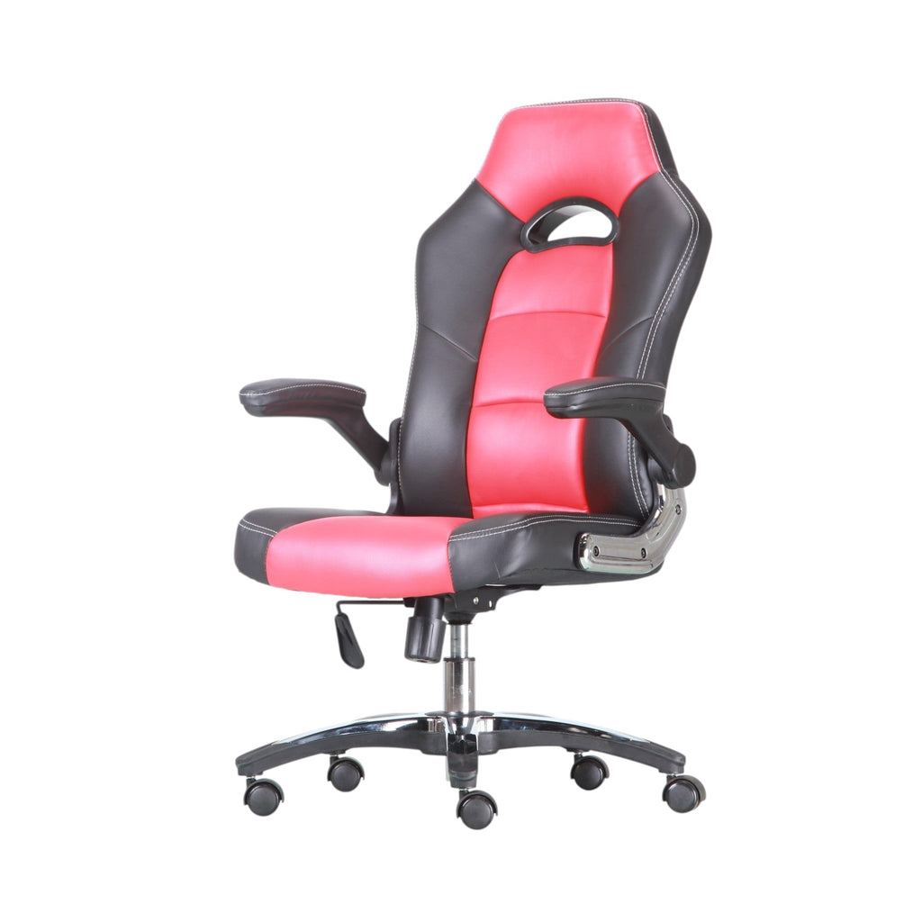 Xiaoyaozuo office chair: Ergonomic racing style chair in black and red PU leather with adjustable armrests and lumbar support.
